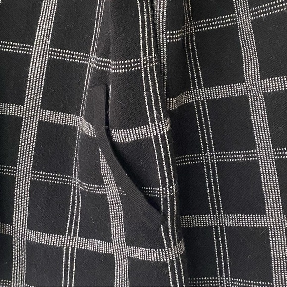 Moth by Anthropologie Windowpane Knit Sweater Blazer Black White S Office Career - Picture 7 of 14